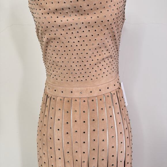 NWT Valentino Suede Studded Fringe Top Runway Collector Rare Balletcore Blush XS - Picture 5 of 16